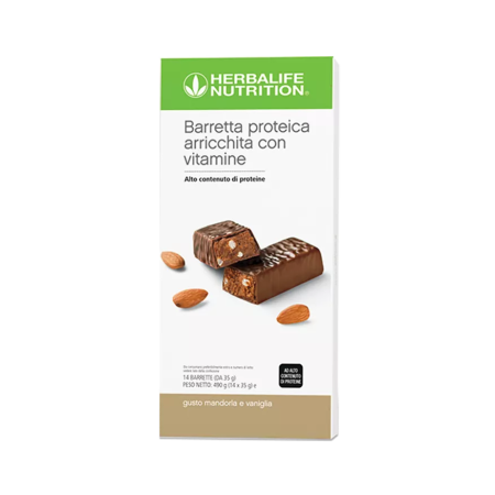 Herbalife Barrette proteiche Mandorla e Vaniglia 14 barrette